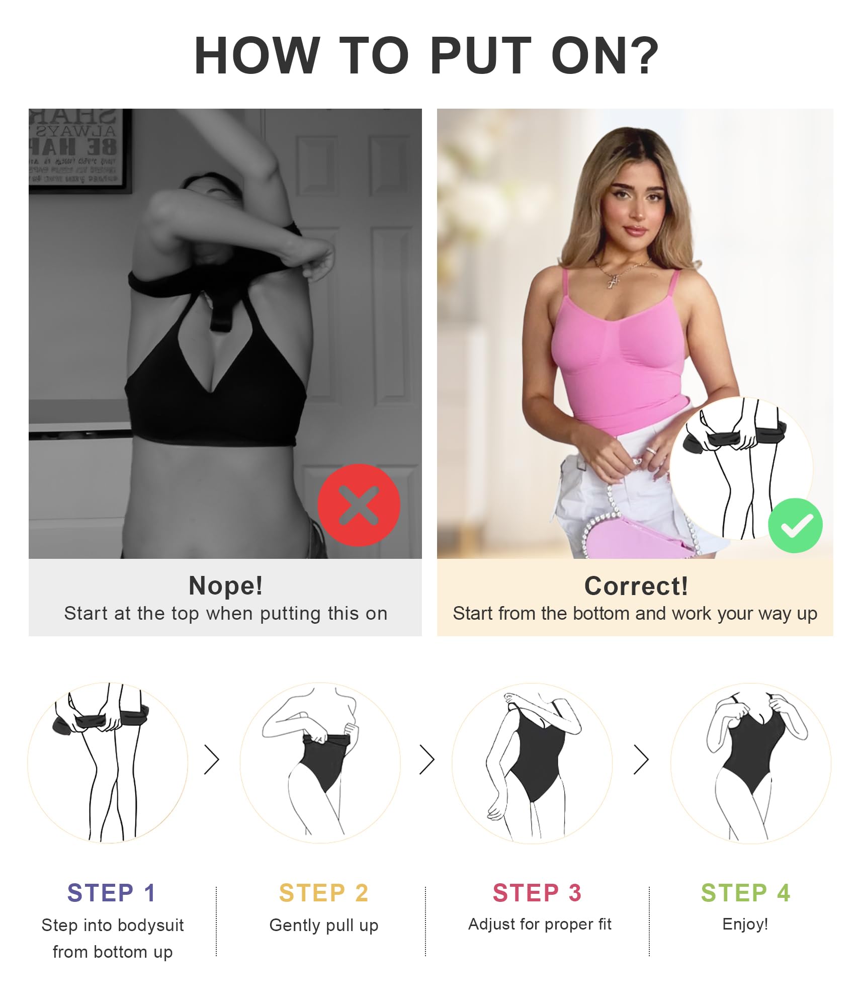 Women's Tummy Control Shapewear Thong Bodysuit Seamless Waist Snatching Body Shaper