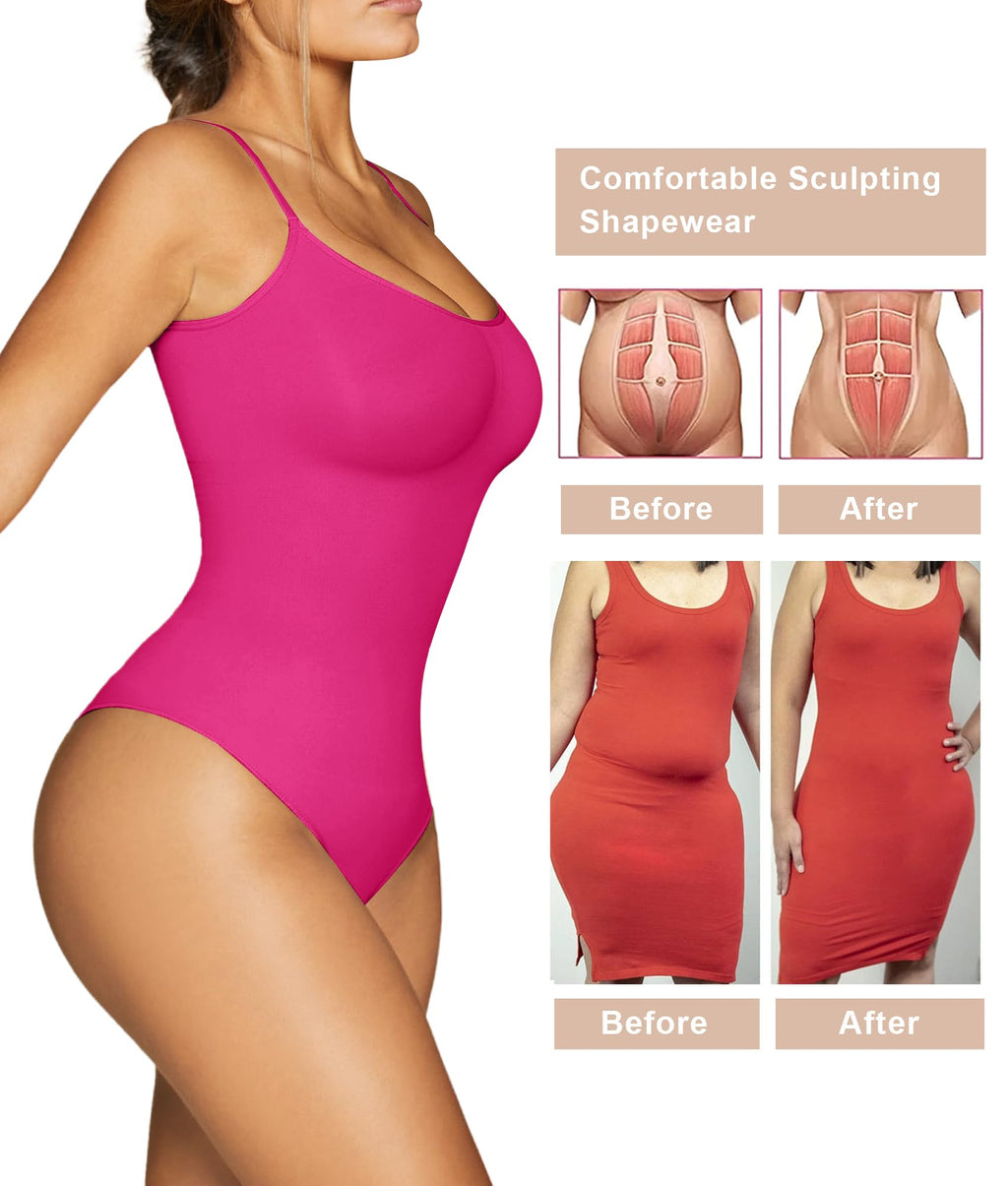 Women's Tummy Control Shapewear Thong Bodysuit Seamless Waist Snatching Body Shaper