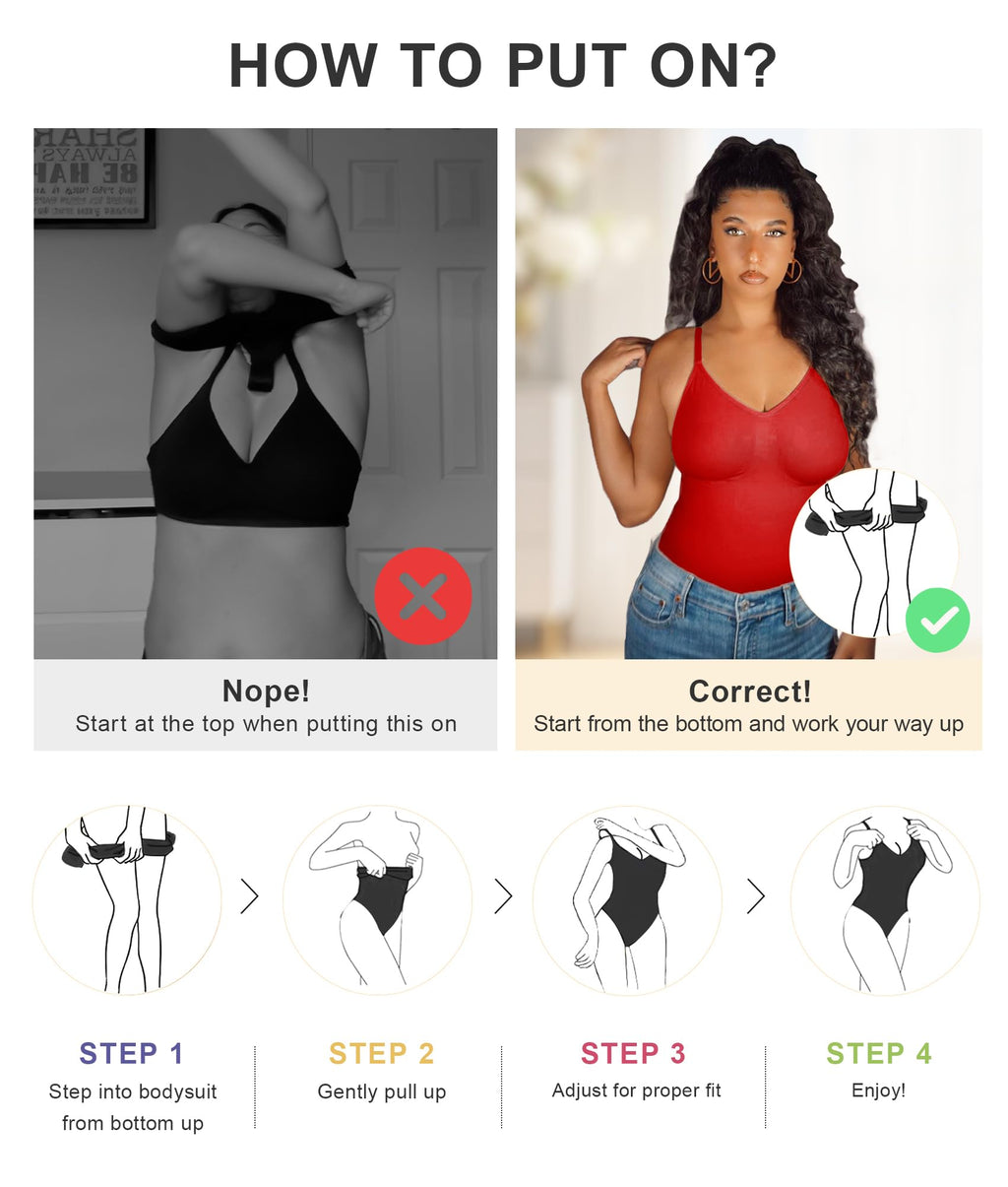 Women's Tummy Control Shapewear Thong Bodysuit Seamless Waist Snatching Body Shaper