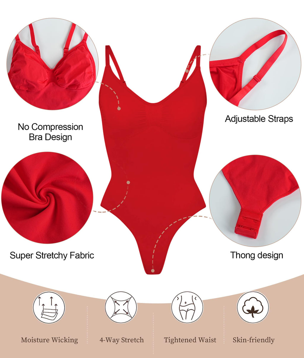 Women's Tummy Control Shapewear Thong Bodysuit Seamless Waist Snatching Body Shaper