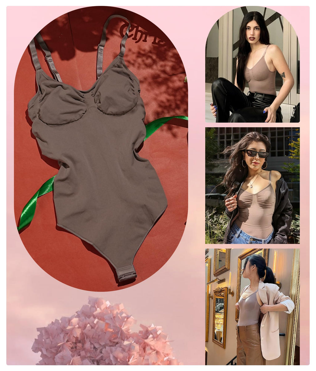 Women's Tummy Control Shapewear Thong Bodysuit Seamless Waist Snatching Body Shaper